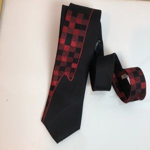 Vintage Stringbeans Slim Tie Black/Red Abstract
